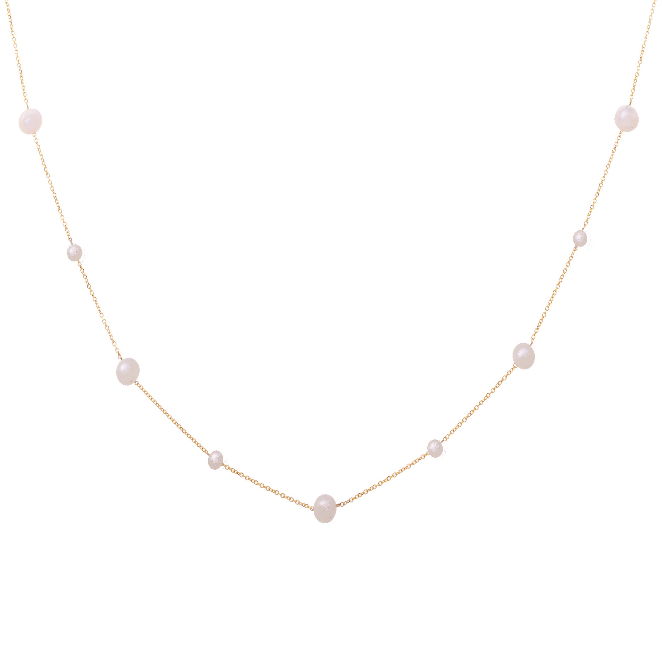 NECKLACE SENZIO Collection Yellow Gold K14 with Pearls 46218KI.K14 - 