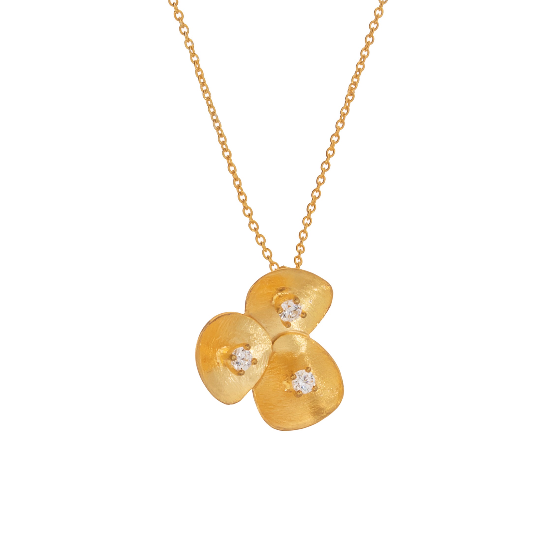 PENDANT Handmade SENZIO Collection K14 Yellow Gold with Zircon Stones 46224.K14 - 