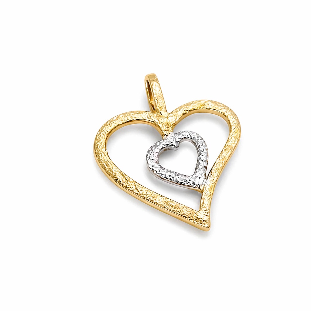 PENDANT Handmade Heart SENZIO Collection K9 Yellow and White Gold 46253.K9