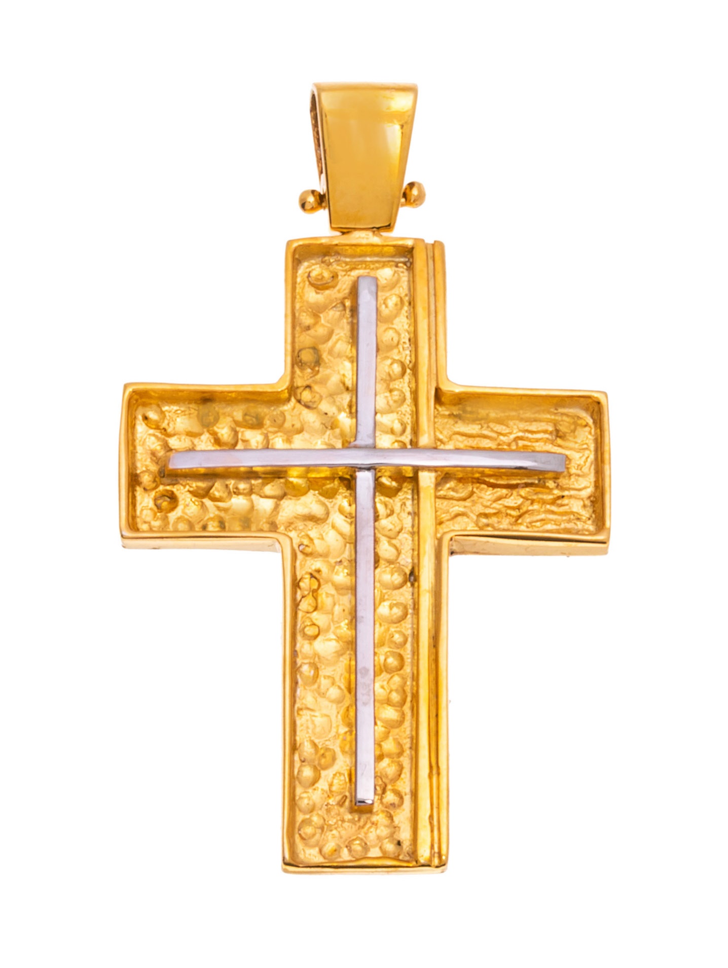 ΣΤΑΥΡΟΣ Χειροποίητος SENZIO Collection από Κ14 Κίτρινο και Λευκό Χρυσό 463116