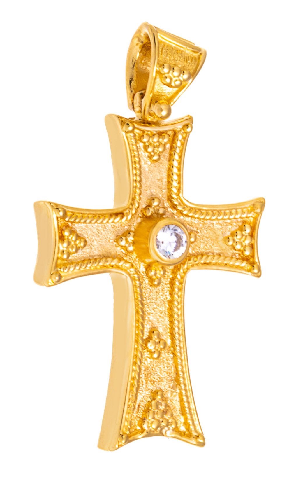 ΣΤΑΥΡΟΣ Βυζαντινός SENZIO Collection από Κ14 Κίτρινο Χρυσό με πέτρες Ζιργκόν 464131 - 