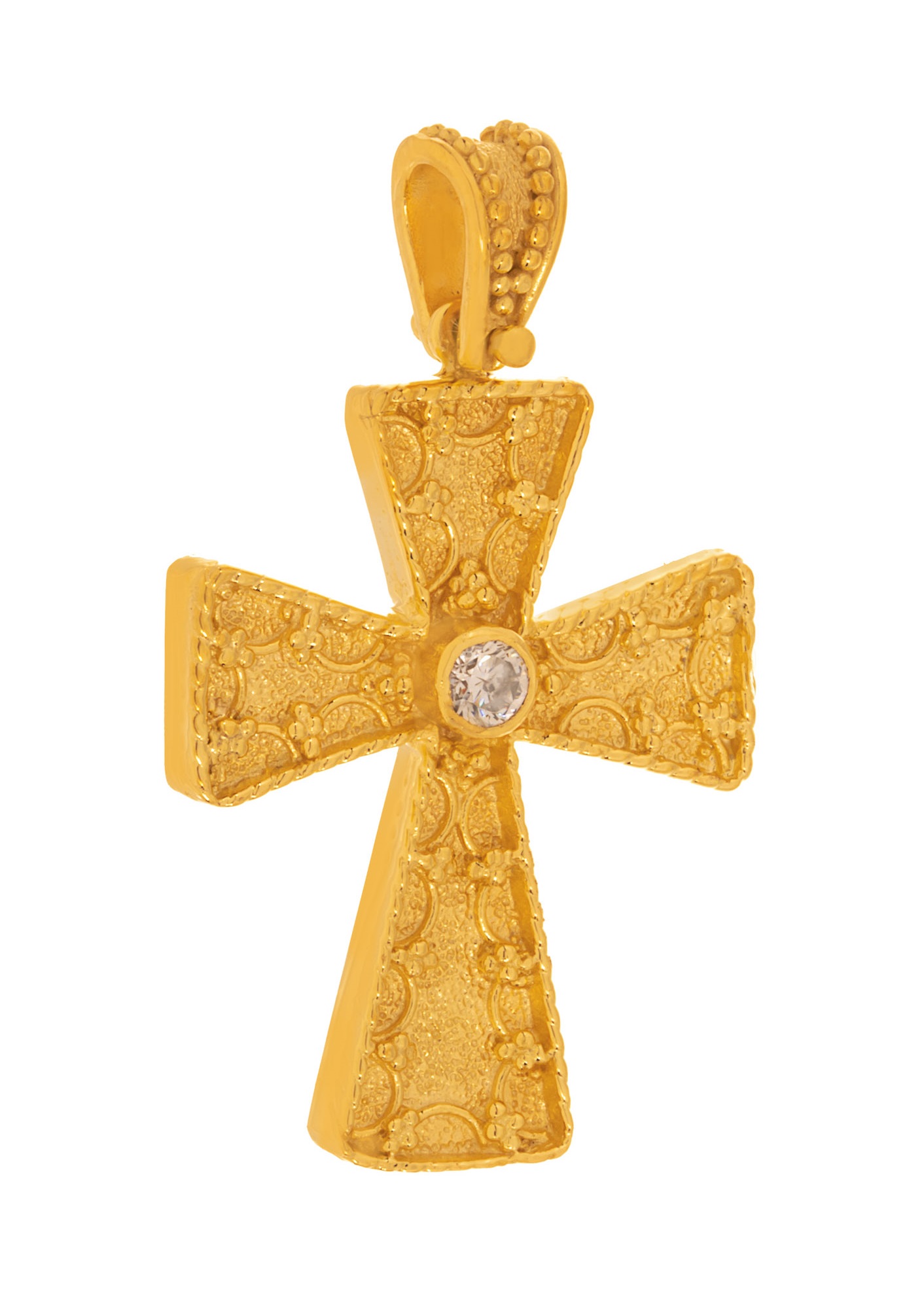 ΣΤΑΥΡΟΣ Βυζαντινός SENZIO Collection από Κ14 Κίτρινο Χρυσό με πέτρες Ζιργκόν 464148 - 