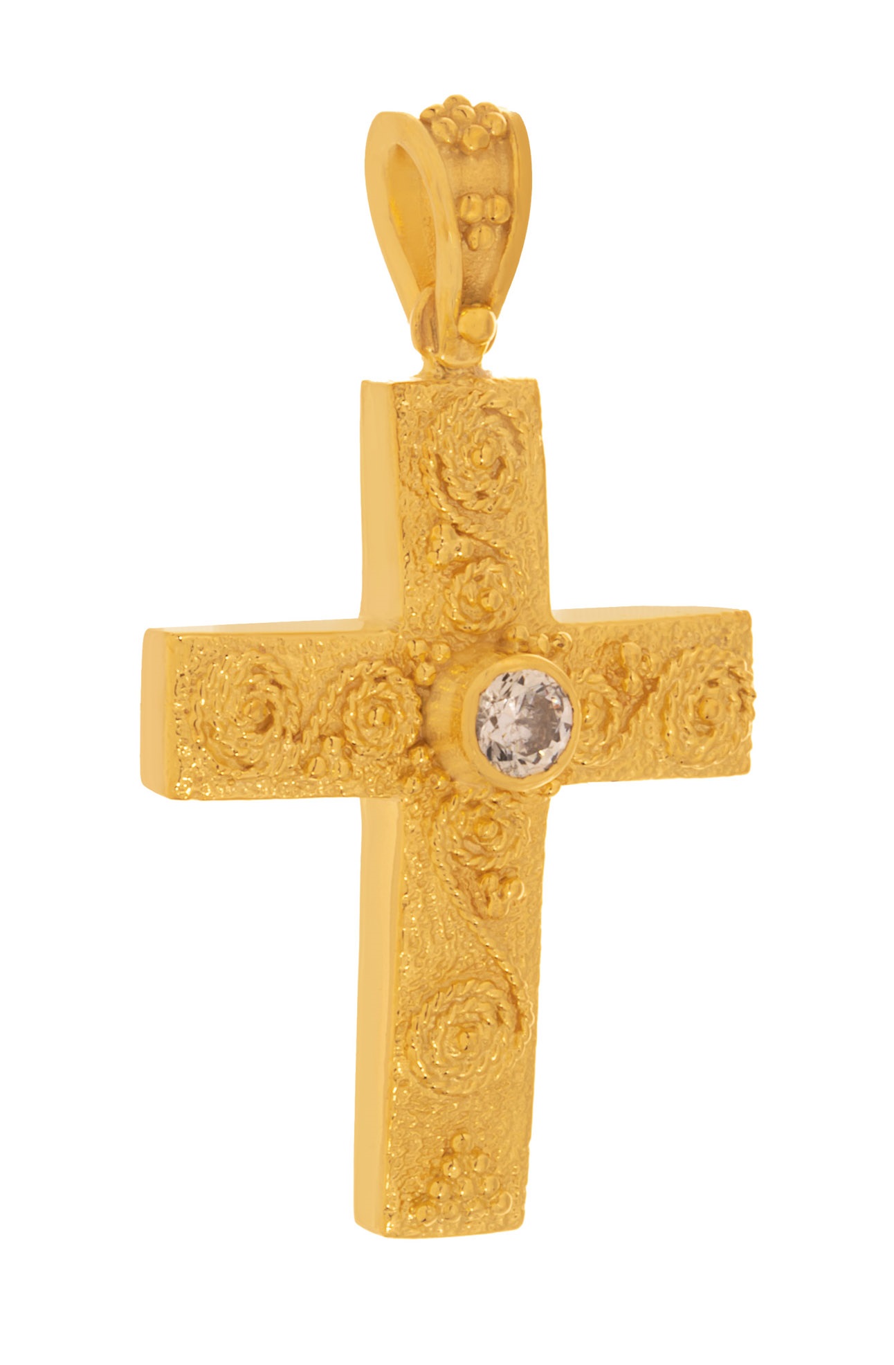 CROSS Byzantine SENZIO Collection K14 Yellow Gold with Zircon Stone 464153 - 