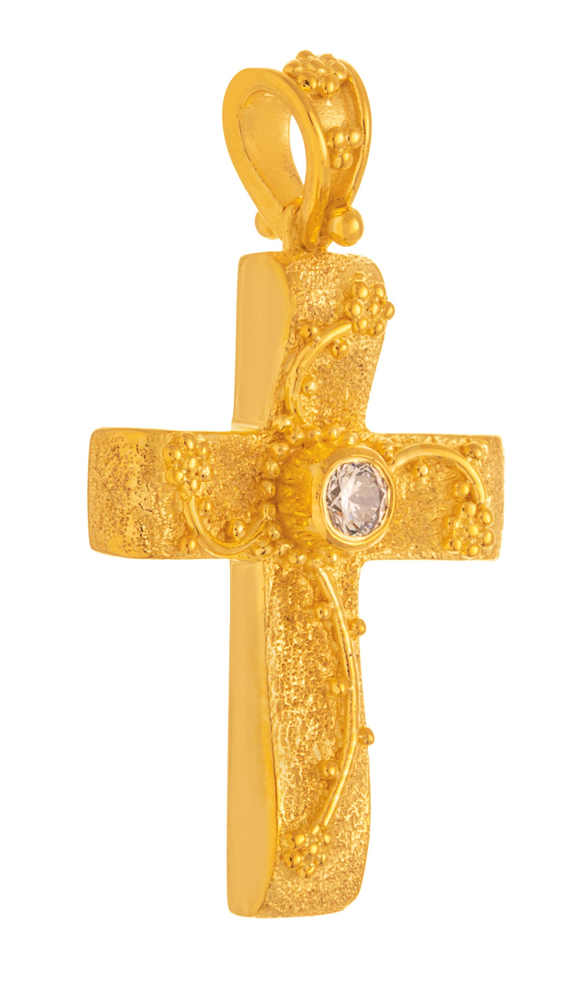 ΣΤΑΥΡΟΣ Βυζαντινός SENZIO Collection από Κ14 Κίτρινο Χρυσό με πέτρες Ζιργκόν 464162 - 