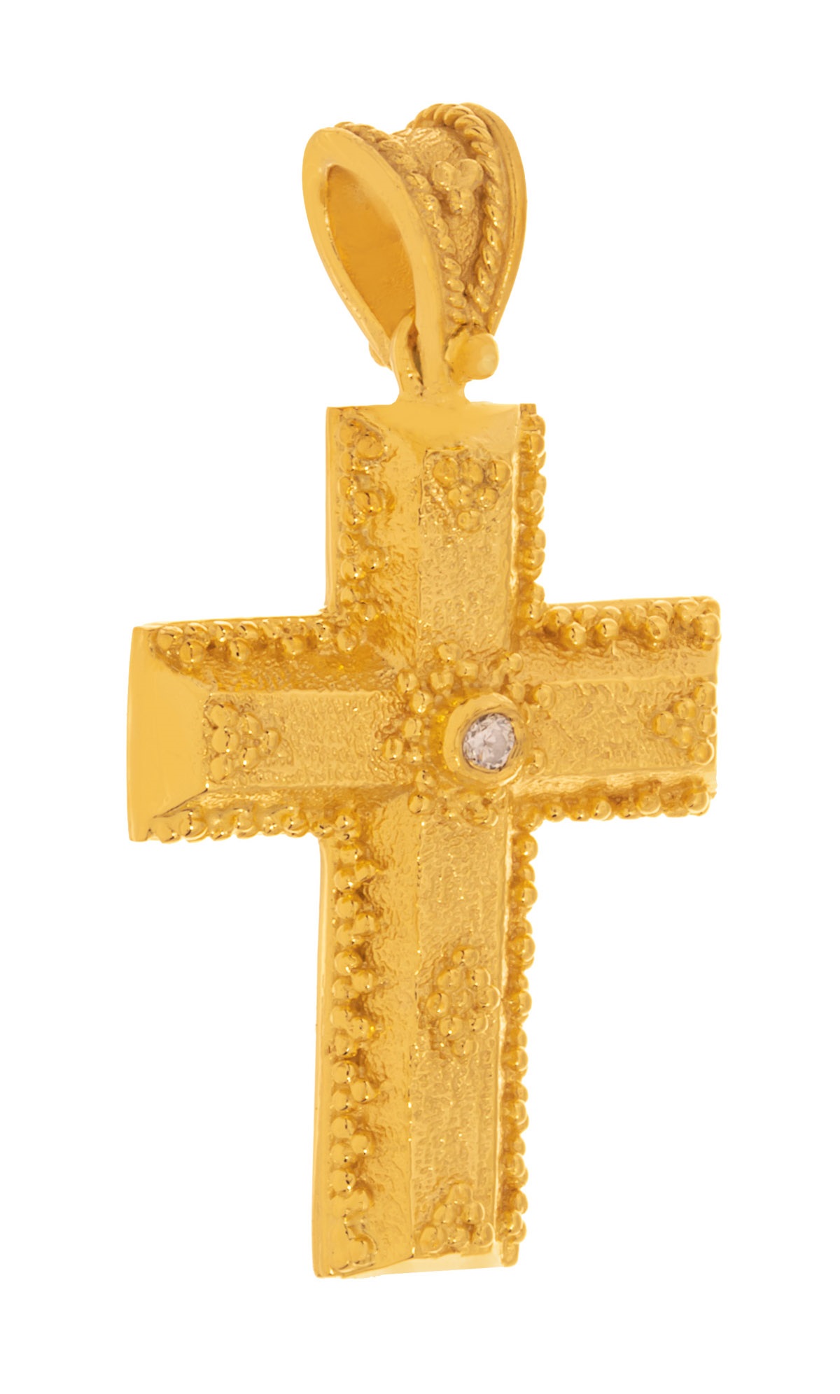 CROSS Byzantine SENZIO Collection K14 Yellow Gold with Zircon Stone 464163 - 