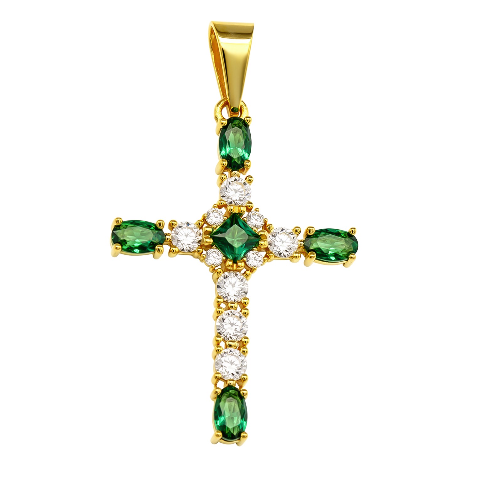 ΣΤΑΥΡΟΣ Γυναικείος SENZIO Collection από Κ9 Κίτρινο Χρυσό με Πέτρες Ζιργκόν 464224.K9 - 