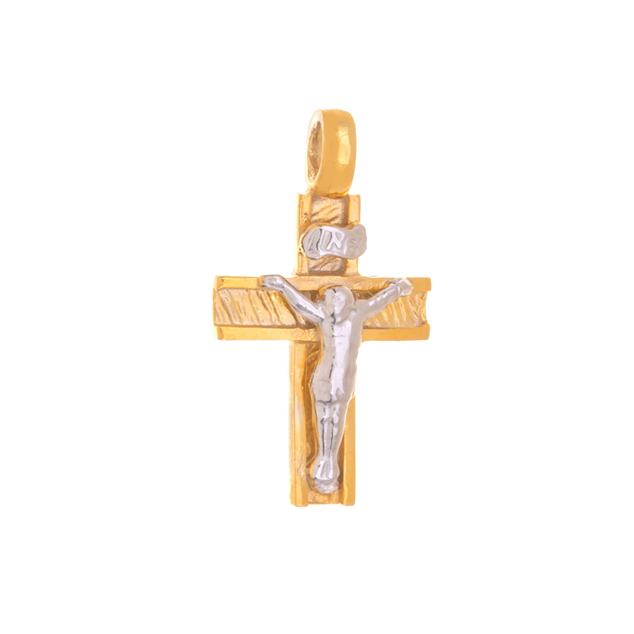 ΣΤΑΥΡΟΣ Χειροποίητος SENZIO Collection από Κ9 Κίτρινο και Λευκό Χρυσό 46518.K9