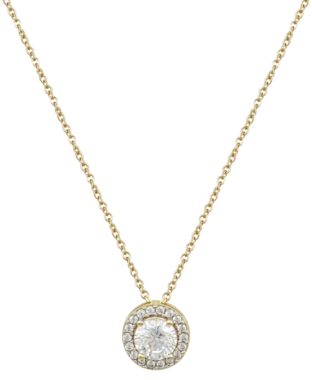 ΚΟΛΙΕ Ροζέτα SENZIO Κ9 Κίτρινο Χρυσό με Πέτρες Ζιργκόν N-FRM01XXL-1YK9