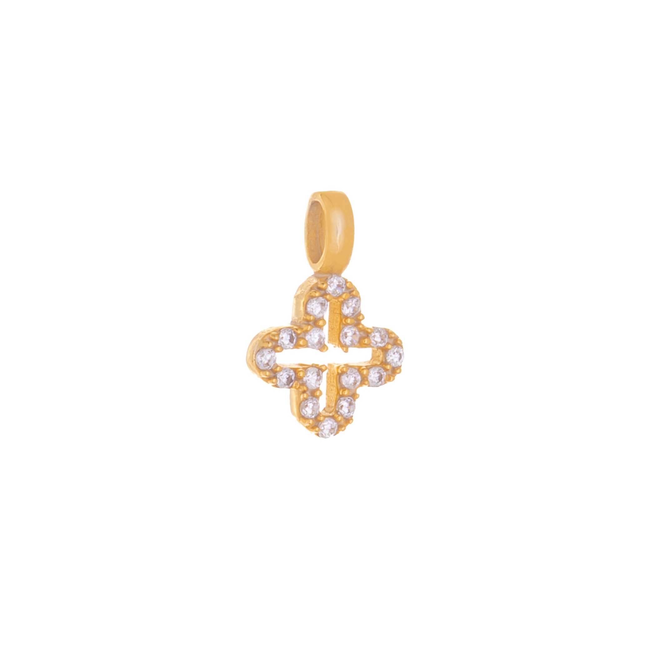 ΣΤΑΥΡΟΣ Γυναικείος Χειροποίητος από Κίτρινο Χρυσό Κ9 με Ζιργκόν 46650.K9 - 