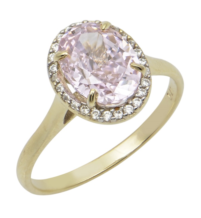 ΔΑΧΤΥΛΙΔΙ Ροζέτα Κίτρινο Χρυσό Κ9 με Πέτρες Ζιργκόν R-DRF001XL-9K9