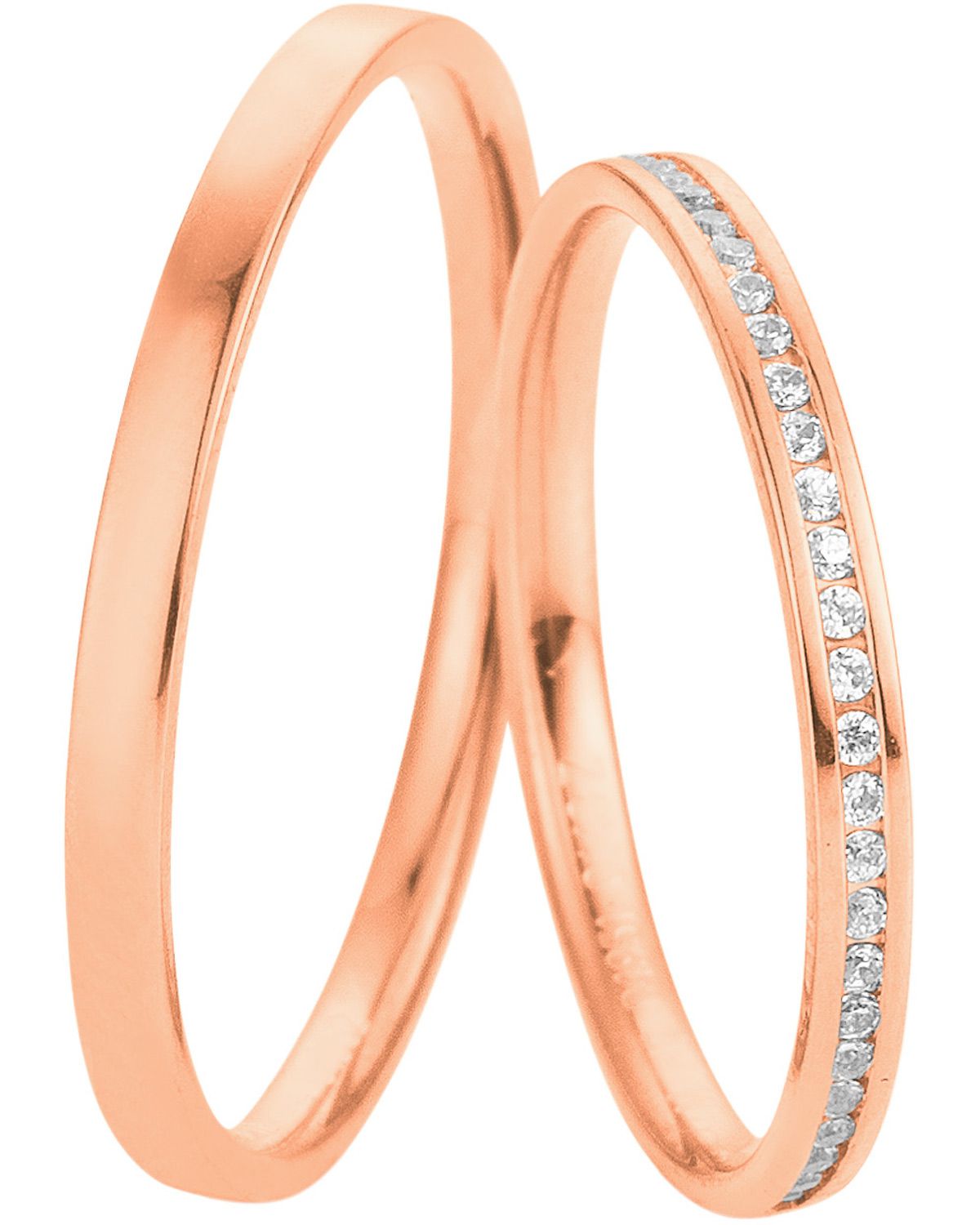 BREUNING Welcome Collection Wedding Rings Rose Gold 4951-4952R - Rose Gold