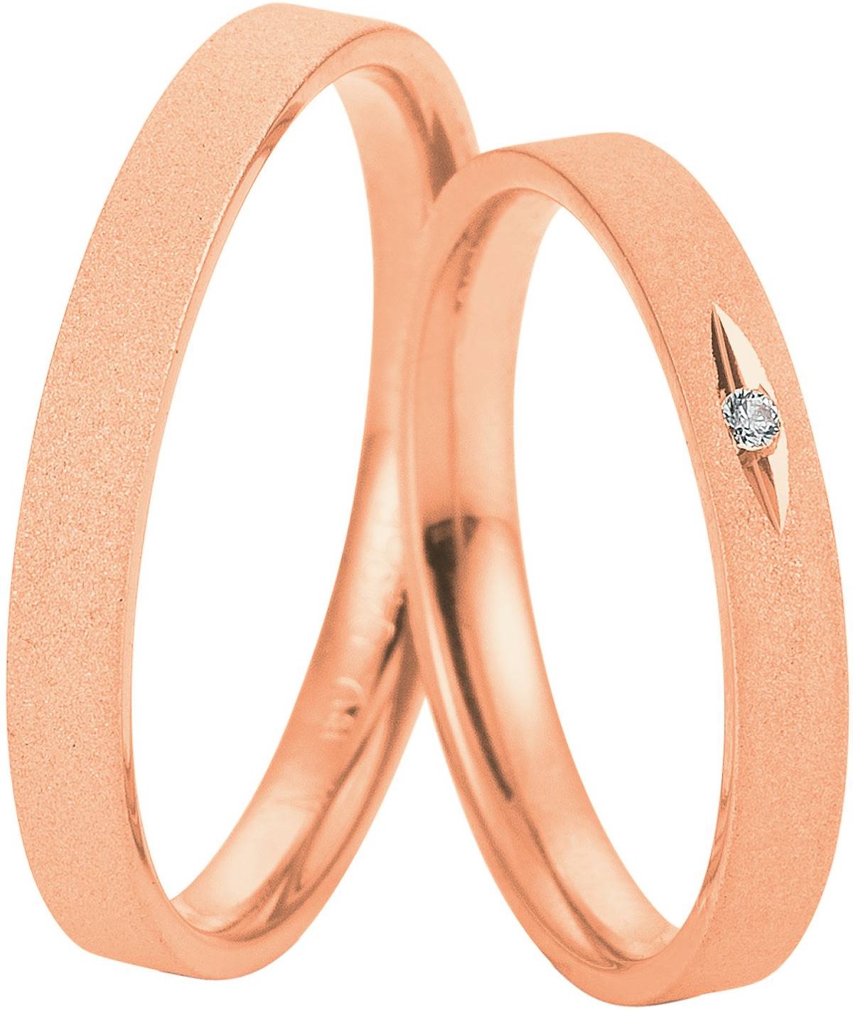 BREUNING Welcome Collection Wedding Rings Rose Gold 4955-4956R - Rose Gold