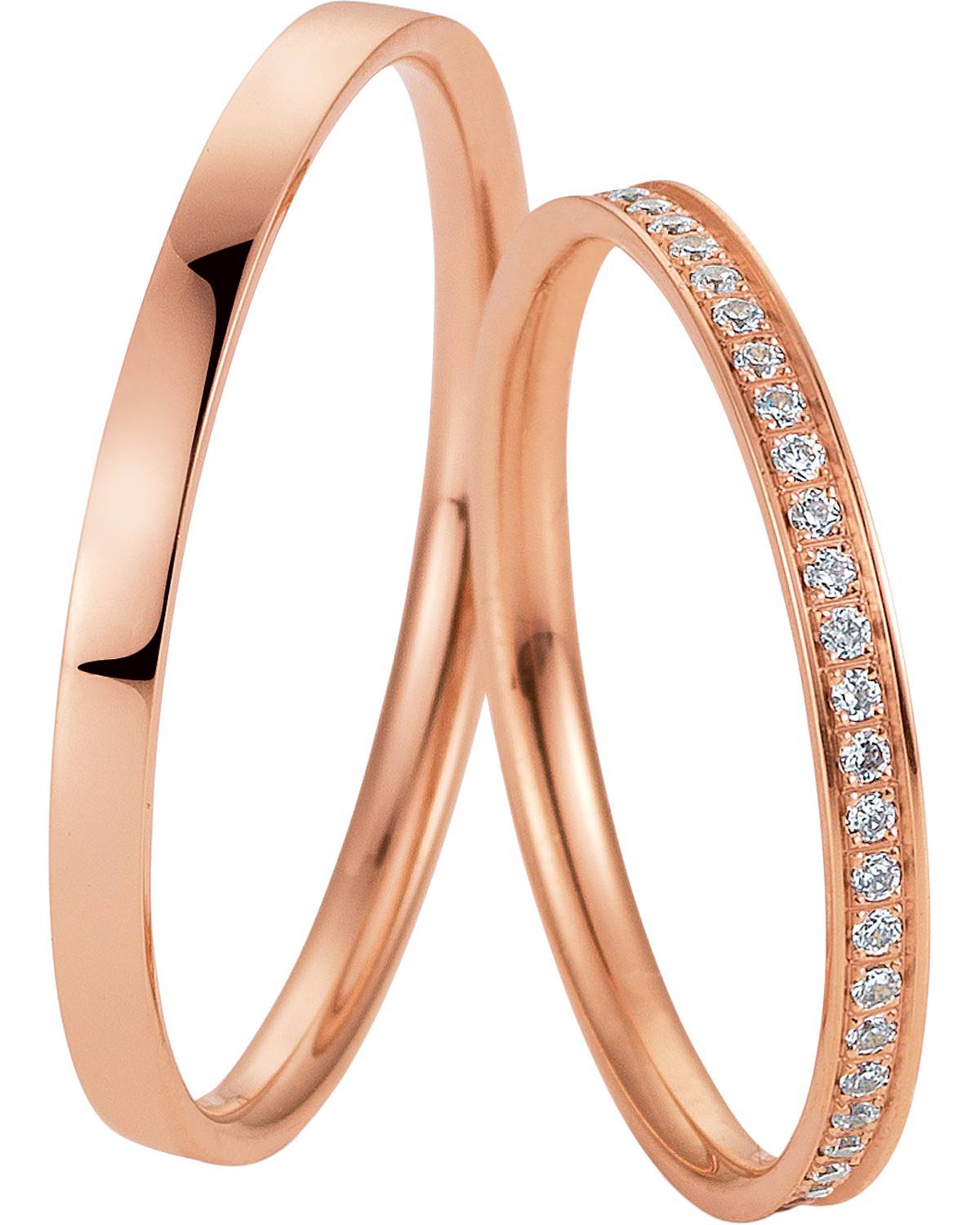 BREUNING Welcome Collection Wedding Rings Rose Gold 4981-4982R - Rose Gold