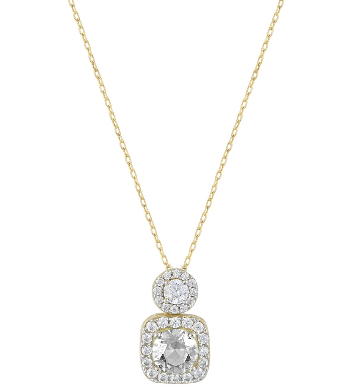 NECKLACE Rosette SENZIO Collection K9 Yellow Gold with Zircon Stones 49880Y.K9 - 