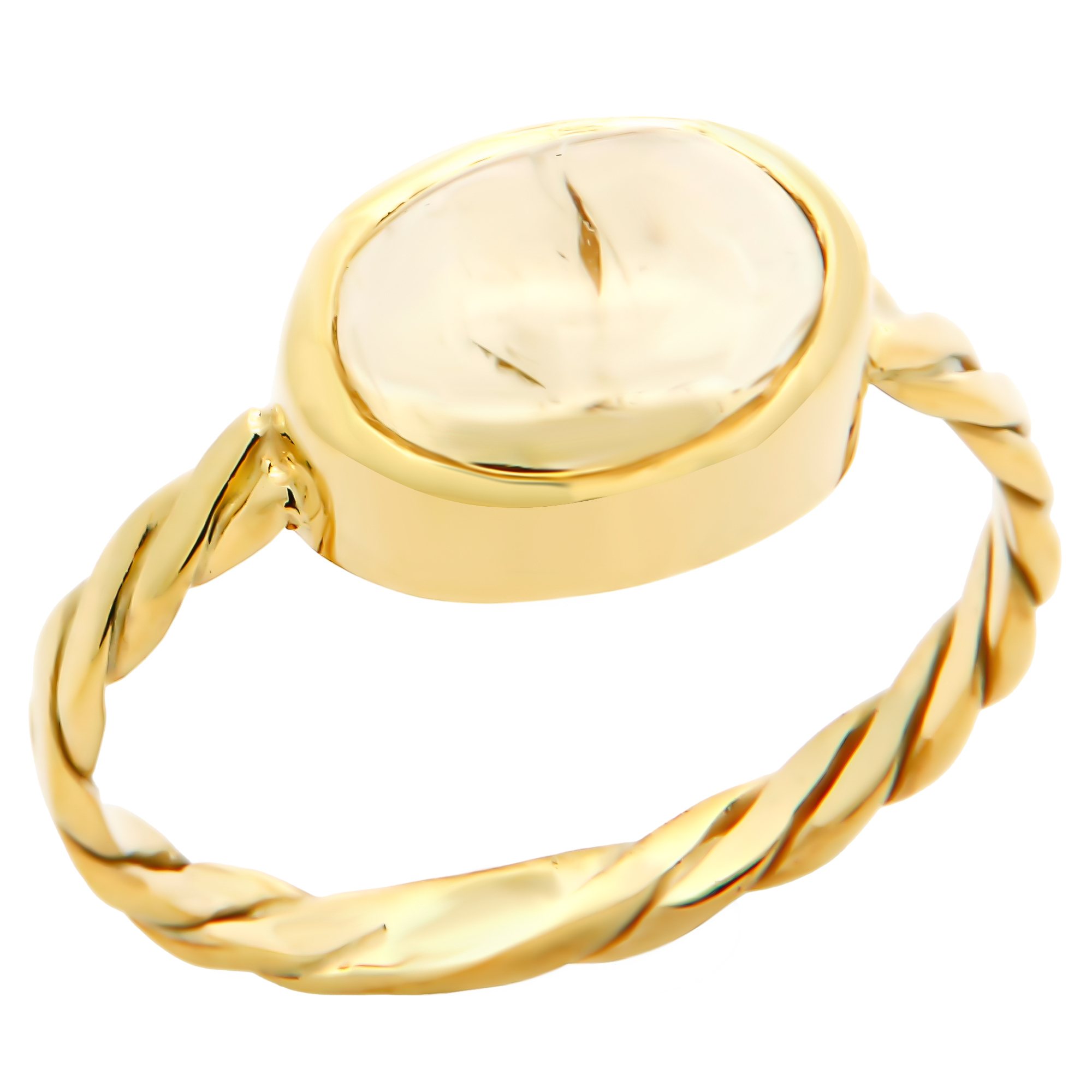 ΔΑΧΤΥΛΙΔΙ Χειροποίητο Μονόπετρο Di Natura SENZIO Collection Κ14 Κίτρινο Χρυσό με Τουρμαλίνη 5CR.004YR - 