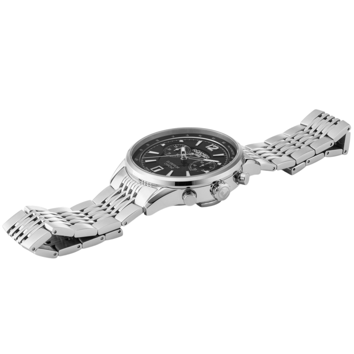 ROAMER Superior Chrono Black Dial 44mm Silver Stainless Steel Bracelet 508818-41-55-50 - 3