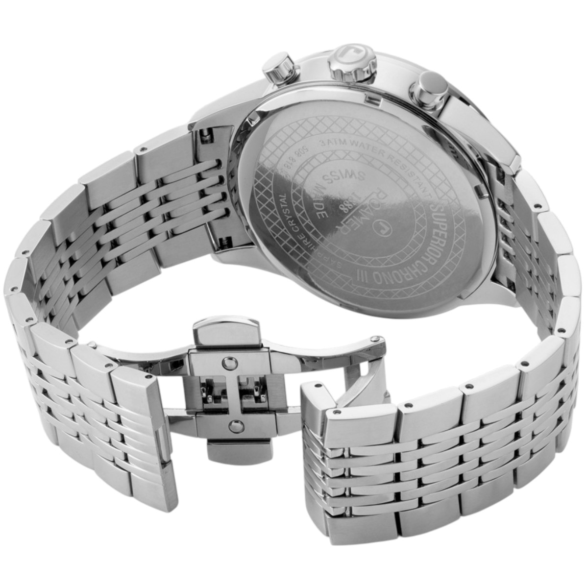ROAMER Superior Chrono Black Dial 44mm Silver Stainless Steel Bracelet 508818-41-55-50 - 4
