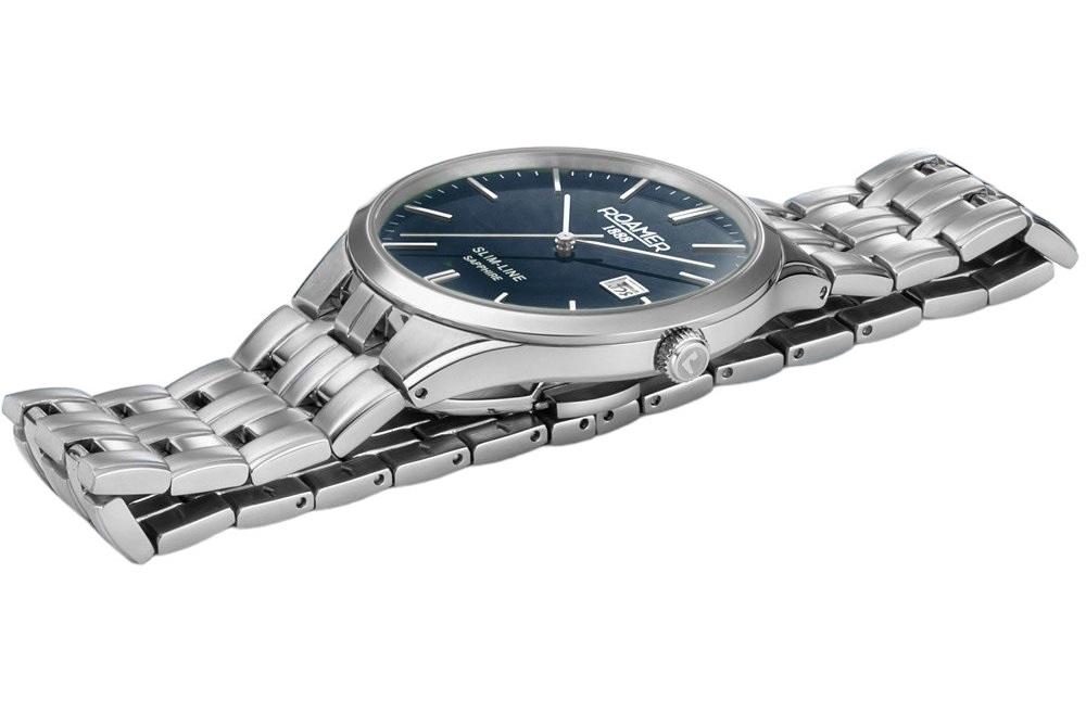 ROAMER Slim-Line Classic Blue Dial 40mm Silver Stainless Steel Bracelet 512833-41-45-20 - 