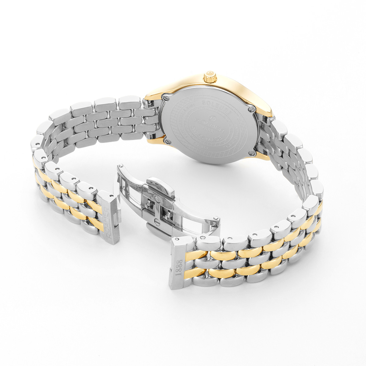 ROAMER Soleure White Pearl Dial With Diamonds 30mm Two Tone Gold Stainless Steel Bracelet 547857-47-25-50 - 4