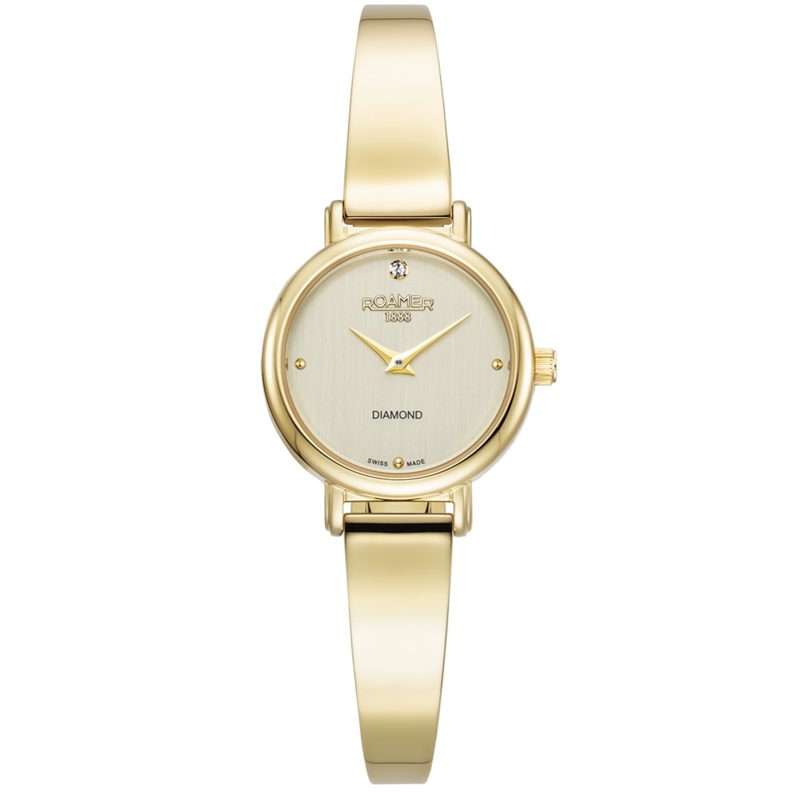 ROAMER Elegance Diamond Gold Dial 25mm Gold Stainless Steel Bracelet 548845-48-15-50 - 