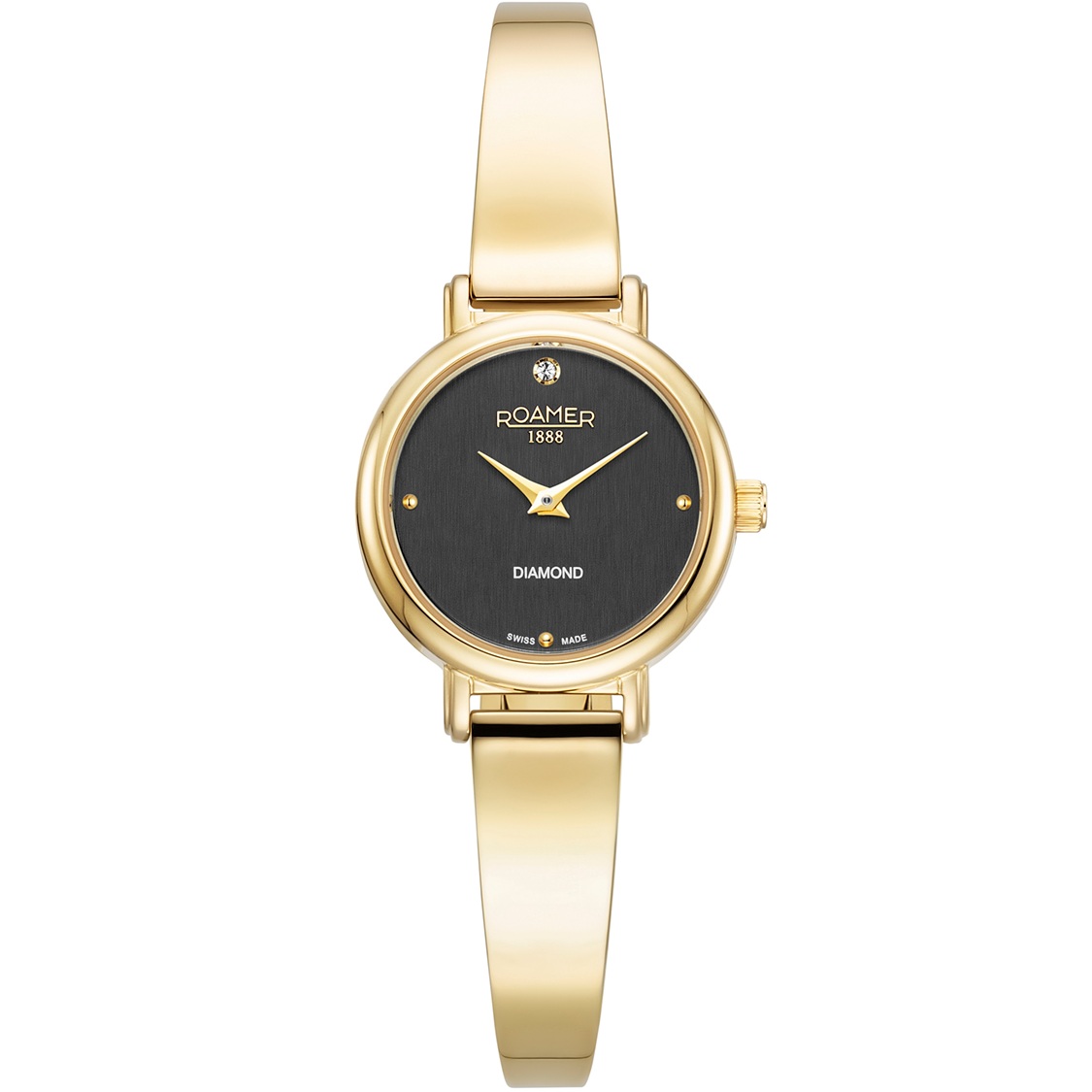 ROAMER Elegance Diamond Black Dial 25mm Gold Stainless Steel Bracelet 548845-48-55-50 - 