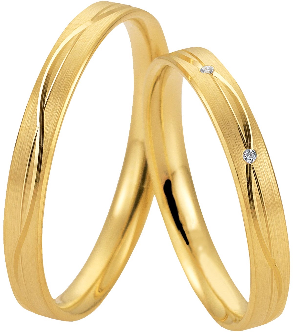 BREUNING Basic Light Collection Wedding Rings Yellow Gold 5701-5702Y - Yellow Gold