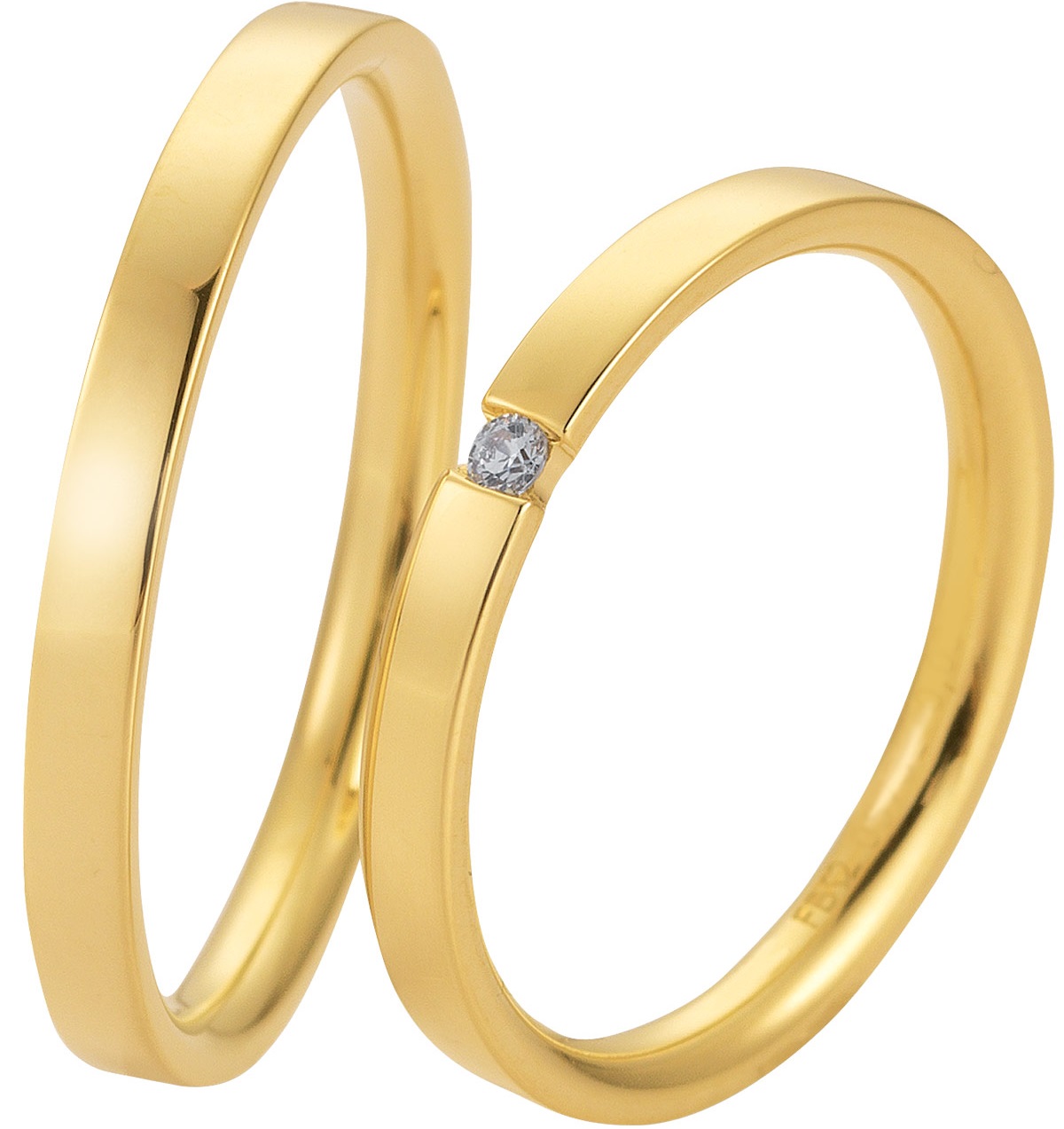 BREUNING Basic Light Collection Wedding Rings Yellow Gold 5731-5732Y - Yellow Gold