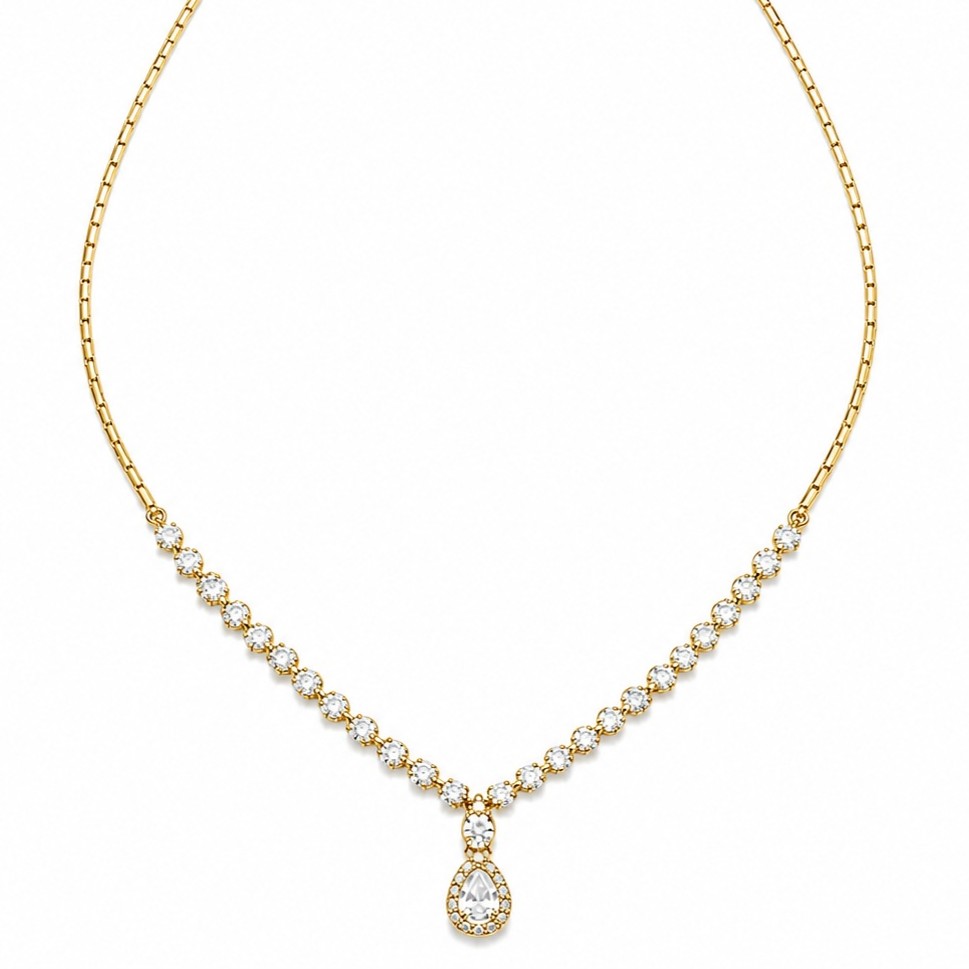 NECKLACE Rosette SENZIO Collection Yellow Gold K9 with Zircon Stones 3KOR.NE5748 - 