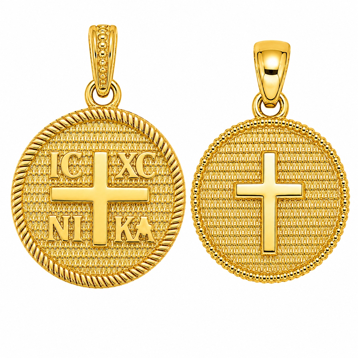 PENDANT Double Sided Constantinato SENZIO Collection from K9 Yellow Gold 3LAV.D580P - 