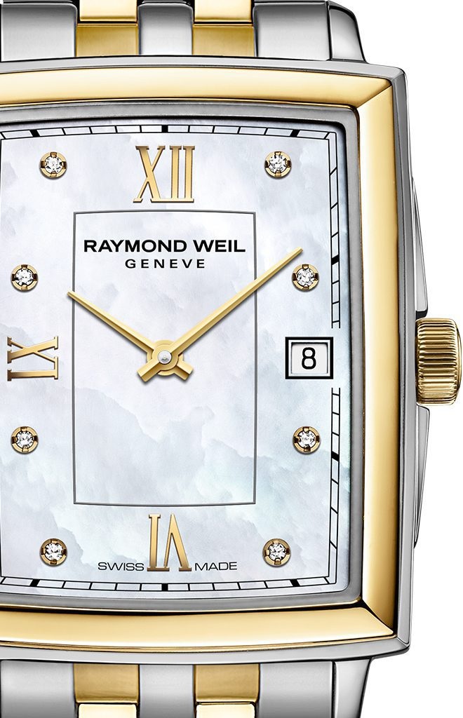 RAYMOND WEIL Toccata White Pearl Dial with Diamonds 22.6x28.1mm Two Tone Gold Stainless Steel Bracelet 5925-STP-00995 - 
