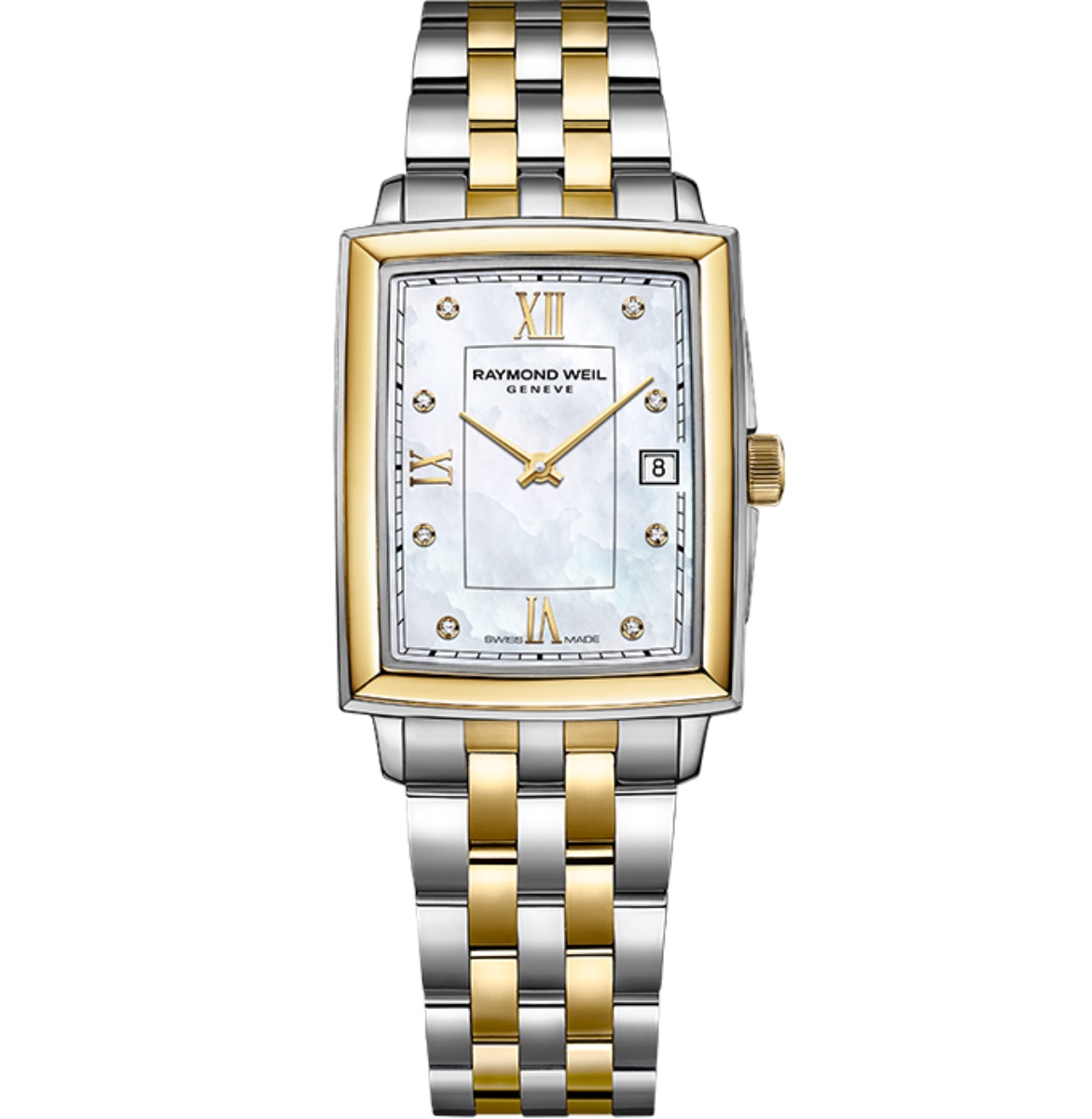 RAYMOND WEIL Toccata White Pearl Dial with Diamonds 22.6x28.1mm Two Tone Gold Stainless Steel Bracelet 5925-STP-00995 - 