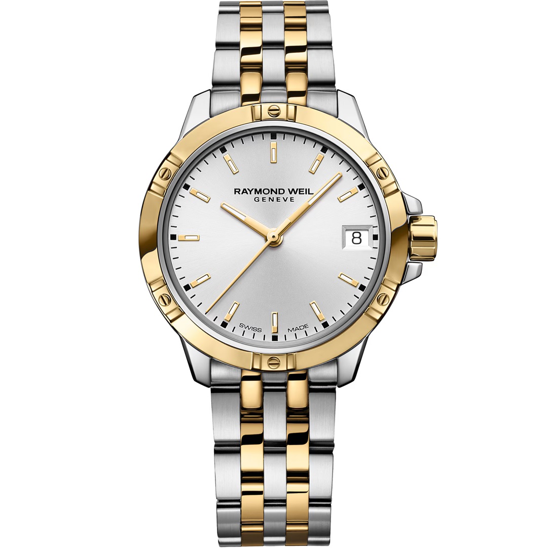 RAYMOND WEIL Tango Silver Sunrayed Dial 30mm Two Tone Gold Stainless Steel Bracelet 5960-STP-30041 - 