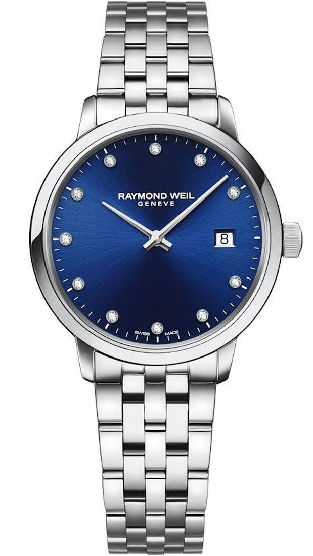 RAYMOND WEIL Toccata Blue Dial with Diamonds 29mm Silver Stainless Steel Bracelet 5985-ST-50081 - 