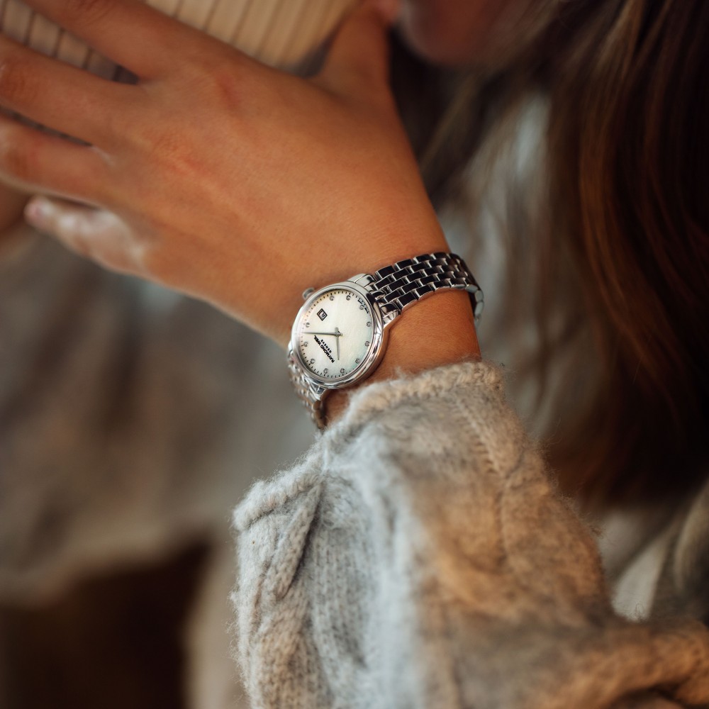 RAYMOND WEIL Toccata White Pearl Dial with Diamonds 29mm Silver Stainless Steel Bracelet 5985-ST-97081 - 6
