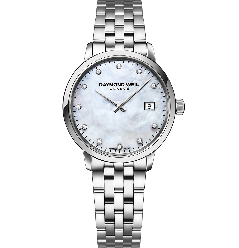 RAYMOND WEIL Toccata White Pearl Dial with Diamonds 29mm Silver Stainless Steel Bracelet 5985-ST-97081 - 