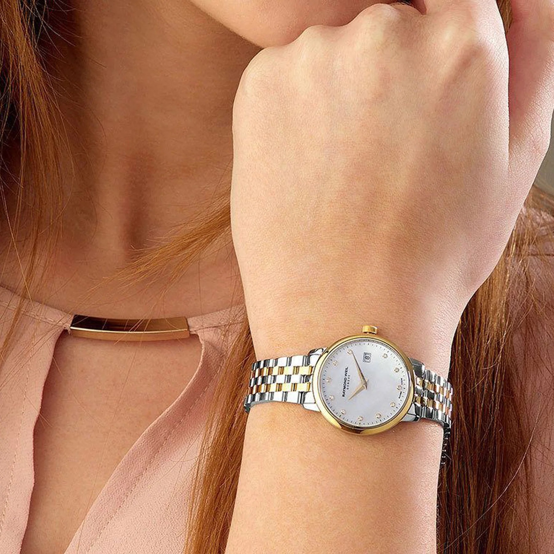 RAYMOND WEIL Toccata Diamonds 29mm Two Tone Gold Stainless Steel Bracelet 5985-STP-97081 - 