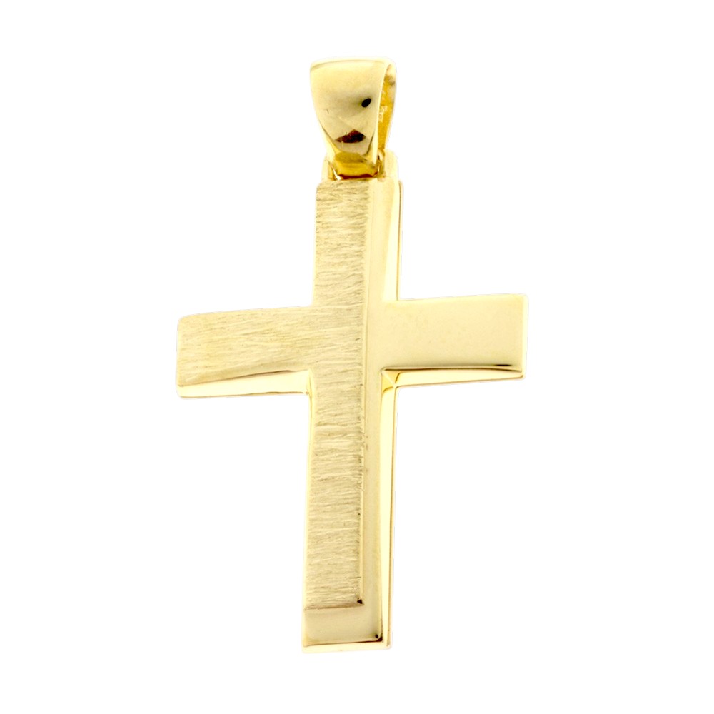 ΣΤΑΥΡΟΣ Ανδρικός SENZIO Collection από Κ14 Κίτρινο Χρυσό 5DO.879CR - 