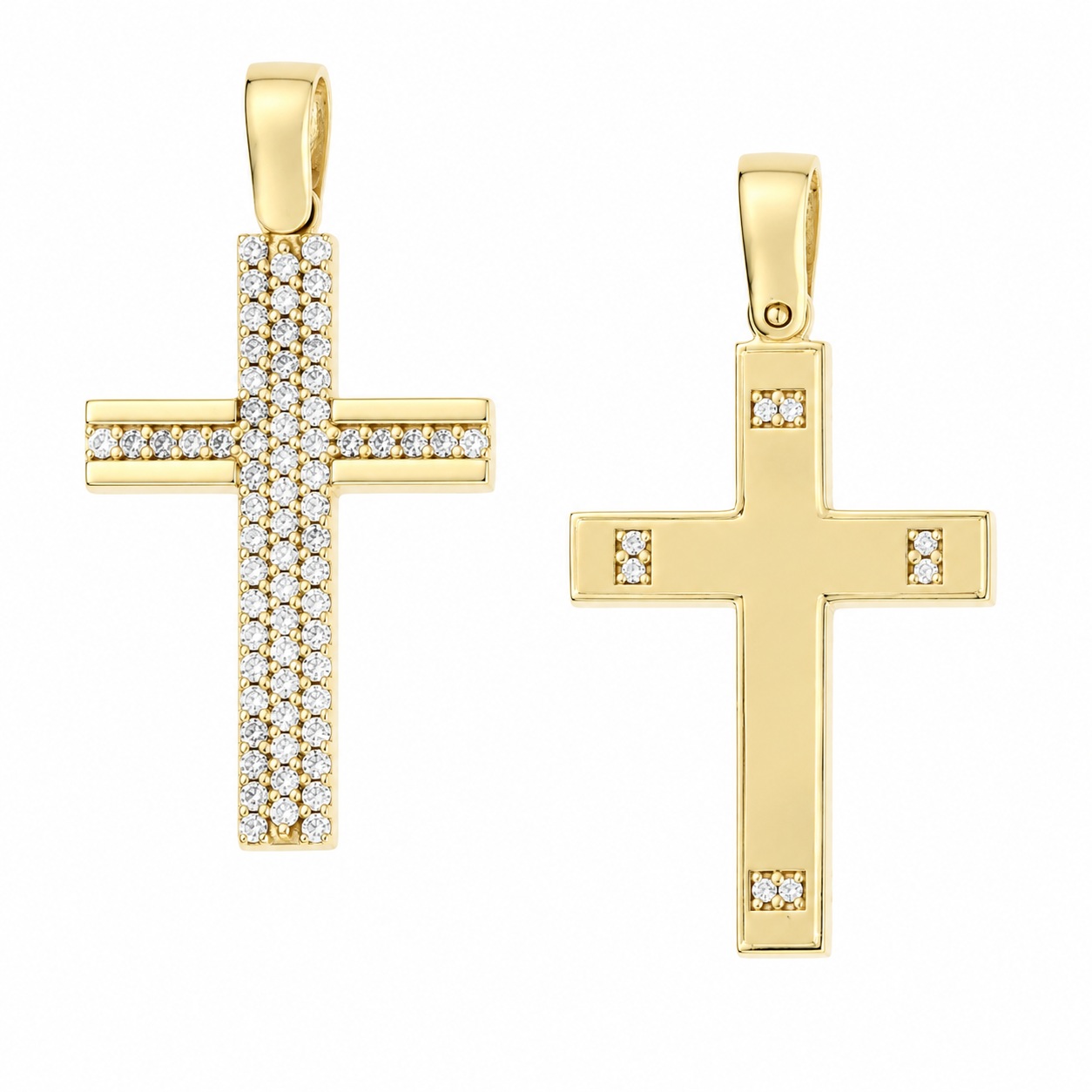 CROSS Women's SENZIO Collection Double-Faced K14 Yellow Gold with Zircon Stones 5DO.D548CR - 
