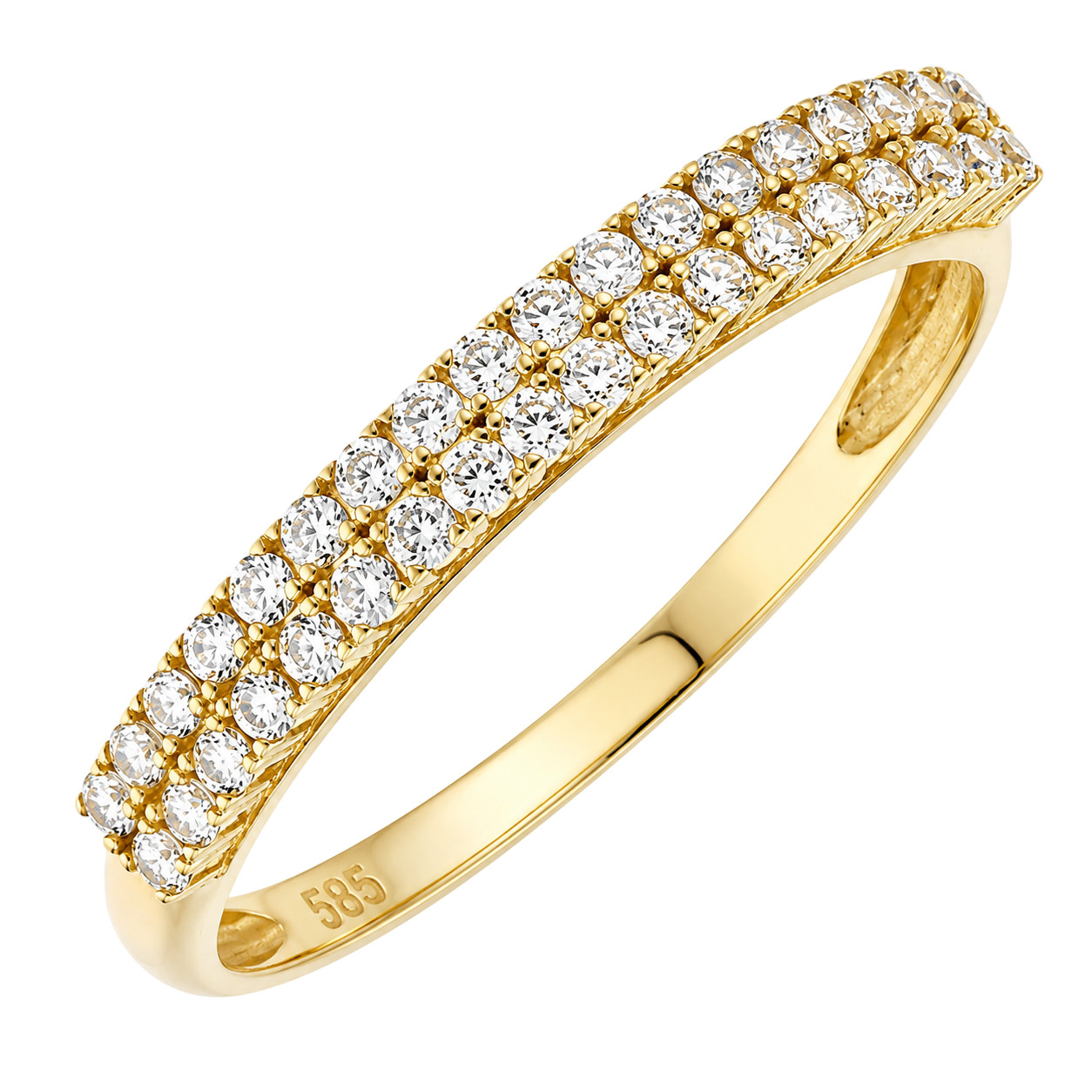 RING Row K14 Yellow Gold with Zircon Stones 5FAV.4110R - 