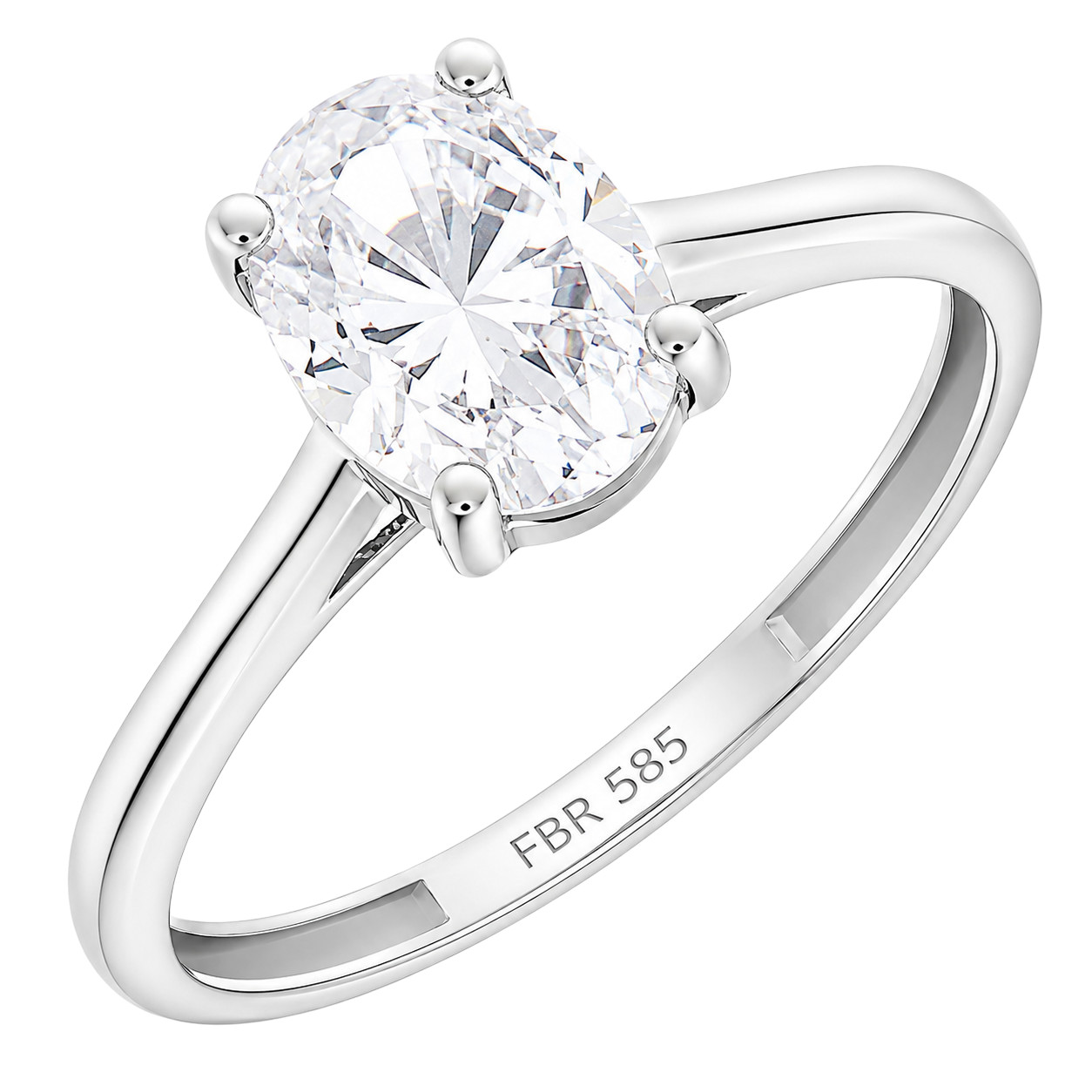 RING Solitaire SENZIO Collection K14 White Gold with Zircon Stones 5FM.12441BR - 