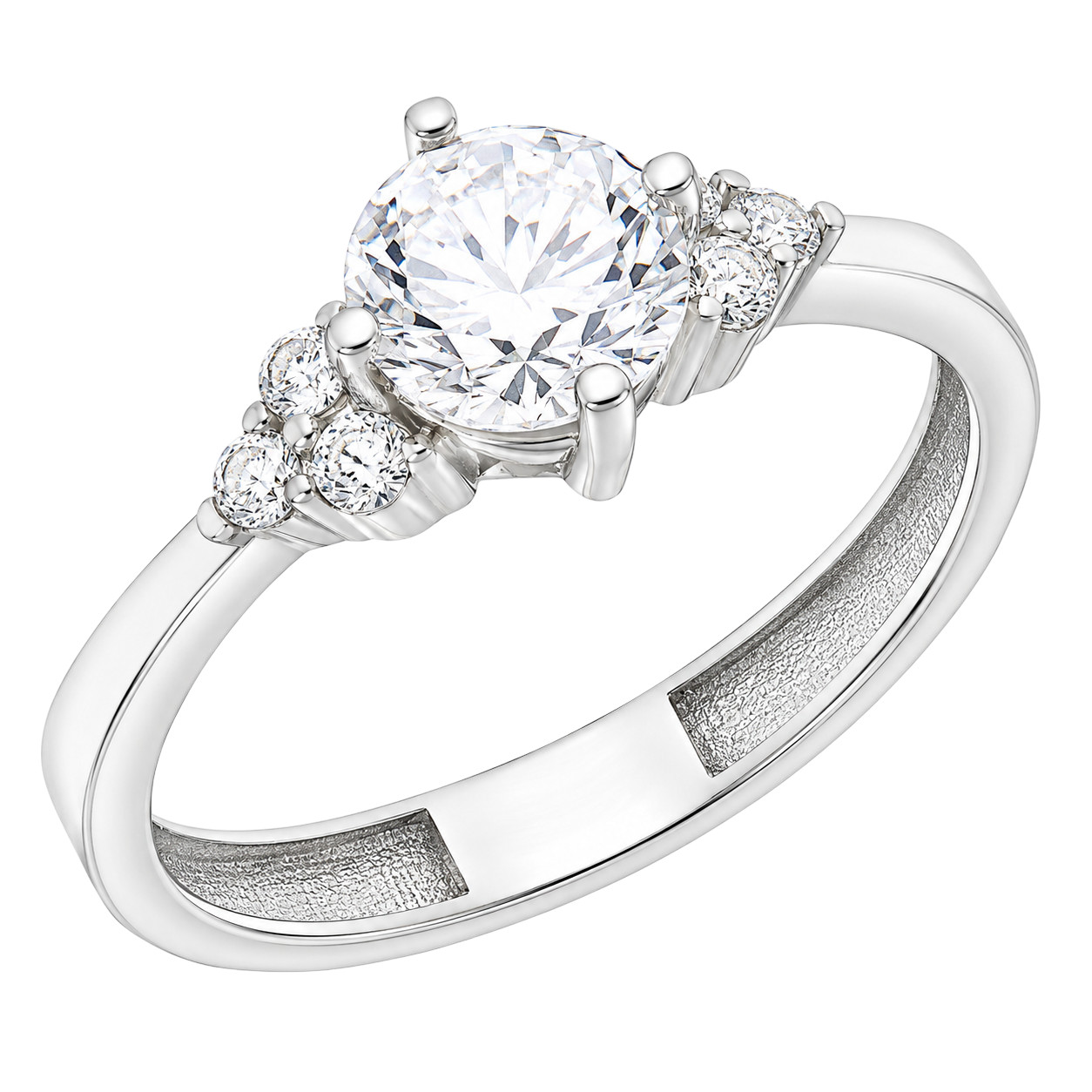 RING Solitaire SENZIO Collection K14 White Gold with Zircon Stones 5FM.751BR - 