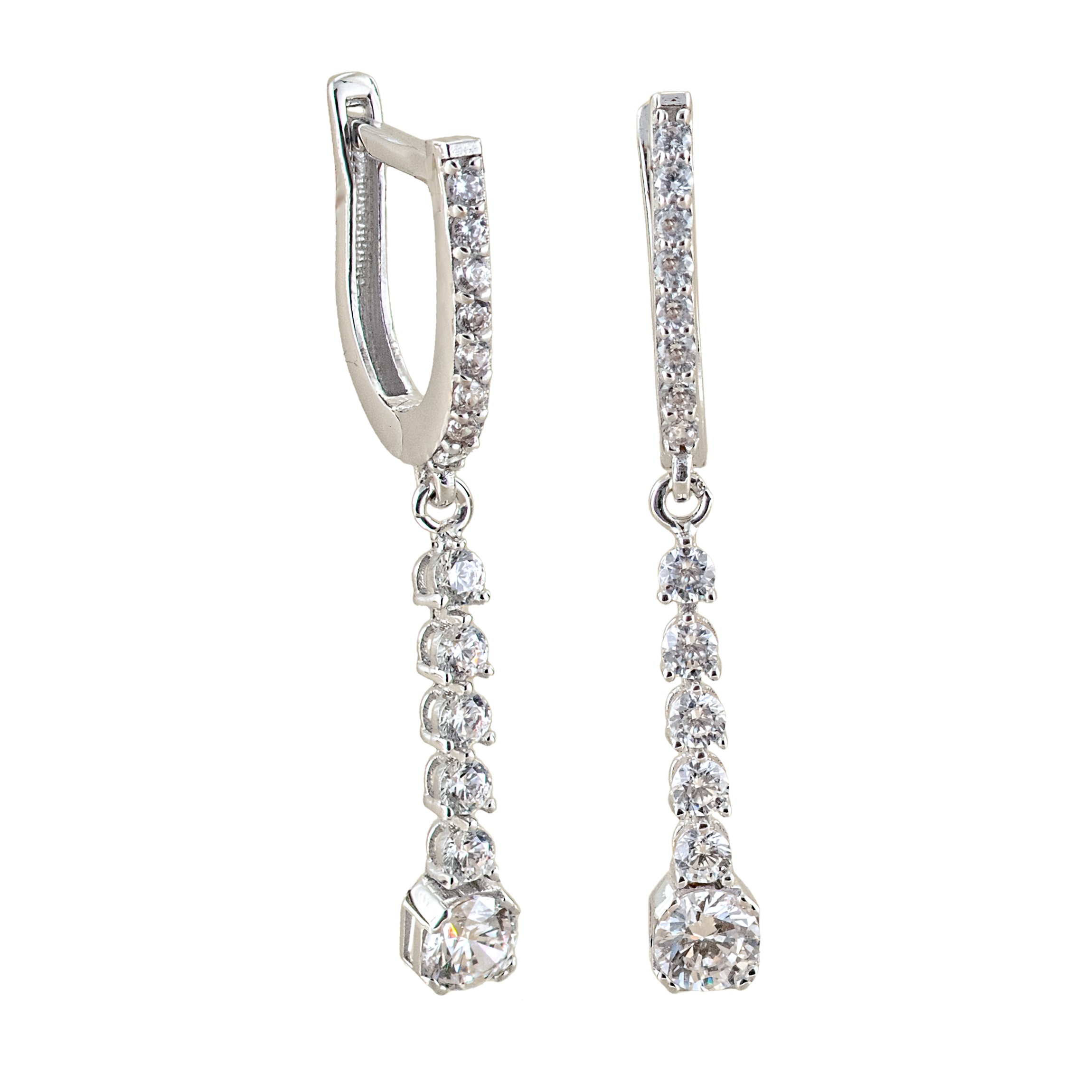 ΣΚΟΥΛΑΡΙΚΙΑ Κρεμαστά Πετράτα SENZIO Collection Λευκό Χρυσό Κ14 με Πέτρες Ζιργκόν 5LAV.200092BOR - 