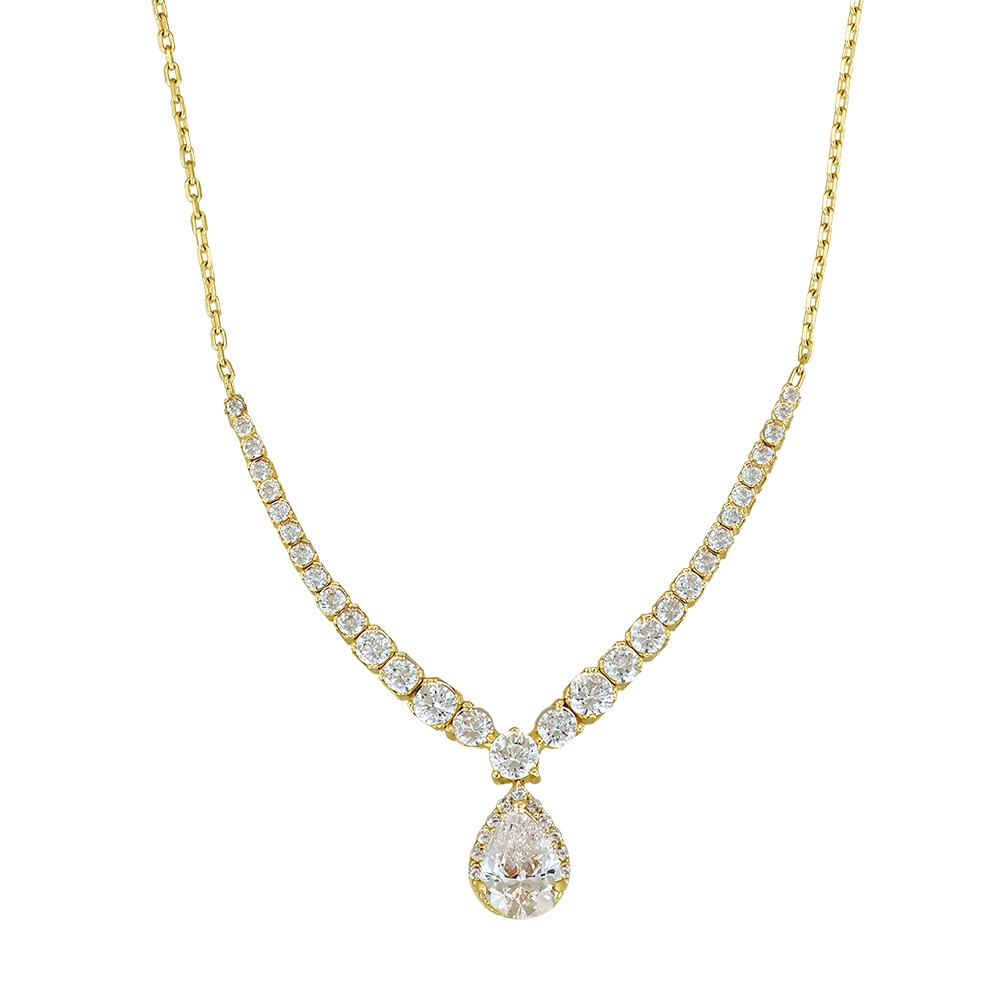 ΚΟΛΙΕ SENZIO Collection Κ14 Κίτρινο Χρυσό με Πέτρες Ζιργκόν 5LAV.CS139C - 