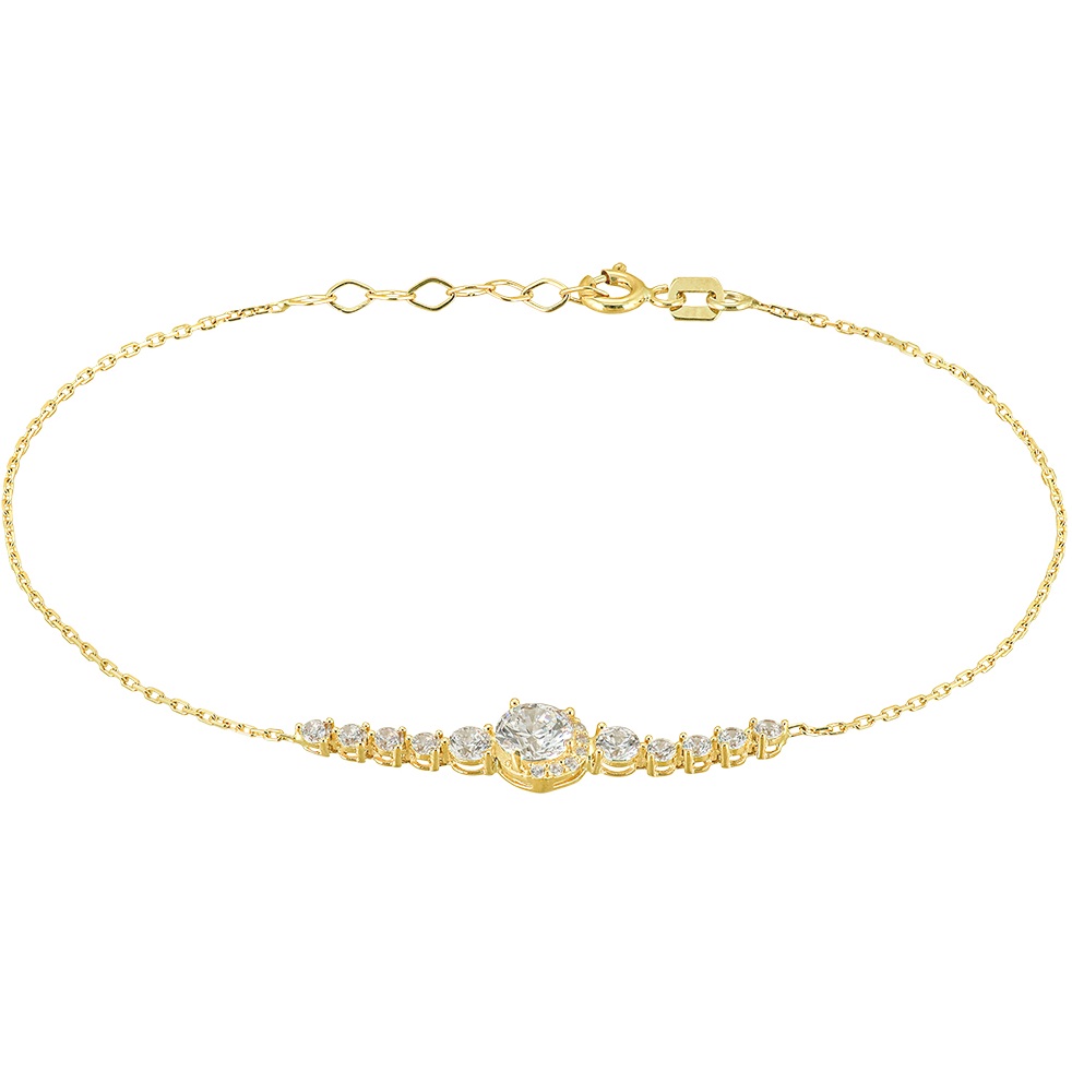 ΒΡΑΧΙΟΛΙ Πετράτο SENZIO Collection Κίτρινο Χρυσό K14 με Πέτρες Ζιργκόν 5LAV.CS140B - 