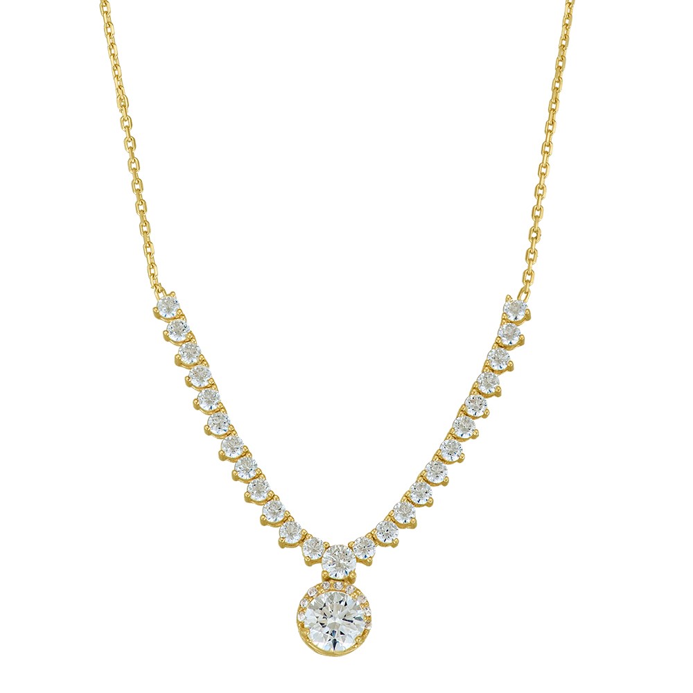 ΚΟΛΙΕ SENZIO Collection Κ14 Κίτρινο Χρυσό με Πέτρες Ζιργκόν 5LAV.CS140C - 