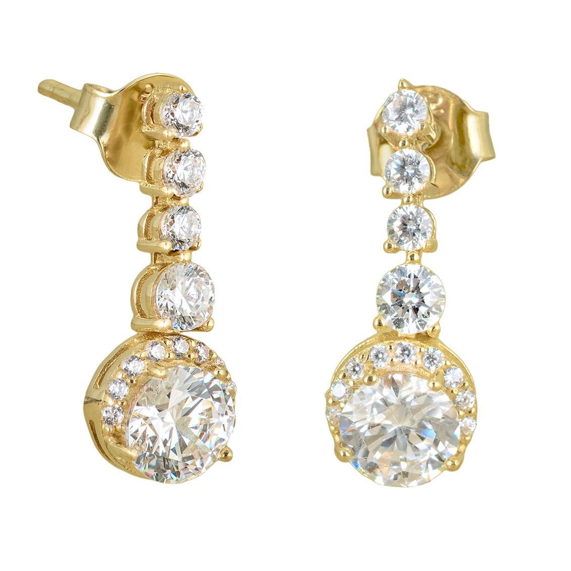 ΣΚΟΥΛΑΡΙΚΙΑ Κρεμαστά Ροζέτα SENZIO Collection Κ14 Κίτρινο Χρυσό με Πέτρες Ζιργκον 5LAV.CS140OR - 