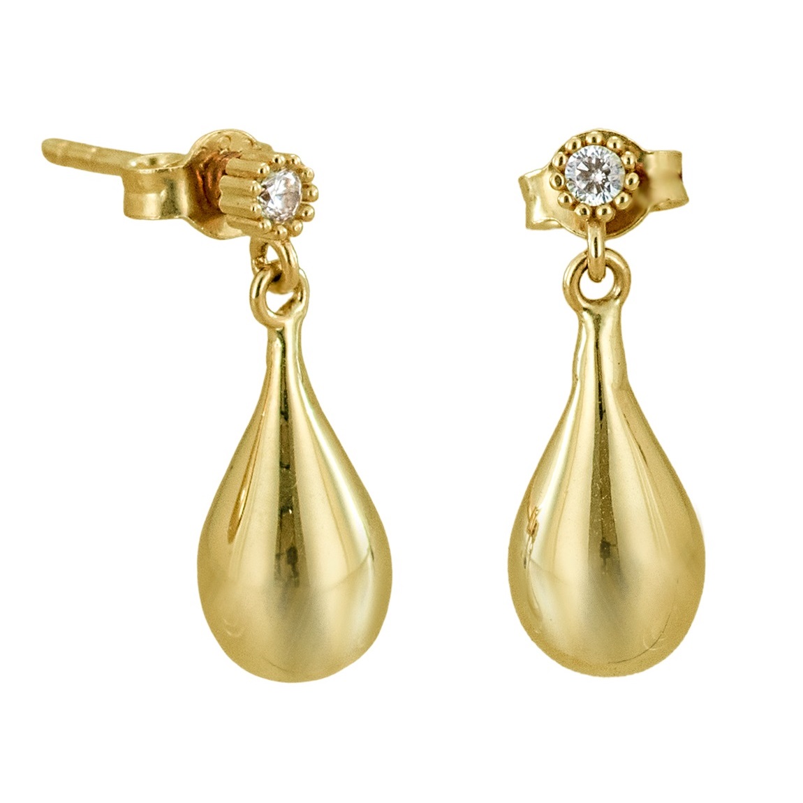 ΣΚΟΥΛΑΡΙΚΙΑ Κρεμαστά Κ14 Κίτρινο Χρυσό με Πέτρες Ζιργκόν 5LAV.IRK14OR - 