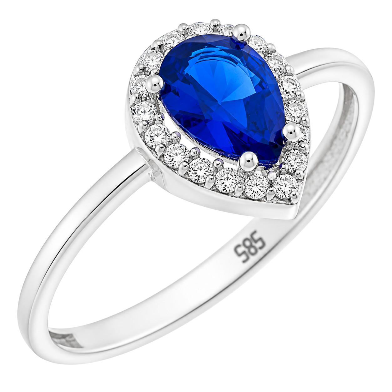 RING Rosette SENZIO Collection K14 White Gold with Zircon Stones 5MAK.3431BR - 