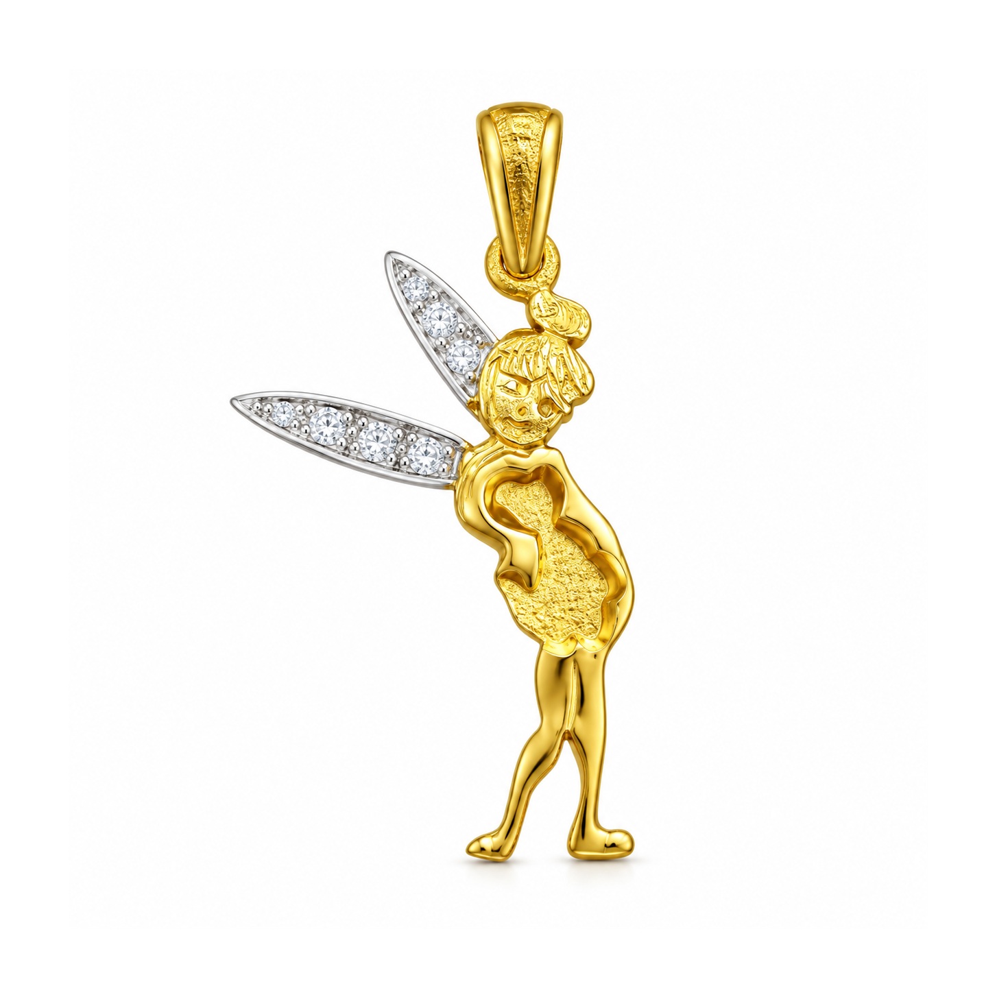 ΜΕΝΤΑΓΙΟΝ Tinkerbell SENZIO Collection σε K14 Κίτρινο και Λευκό Χρυσό με Πέτρες Ζιργκόν 5SEN.044P - 