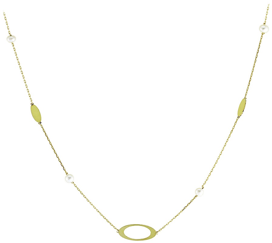 ΚΟΛΙΕ SENZIO Κίτρινο Χρυσό 14K με Μαργαριτάρια 5BL.7227C - 